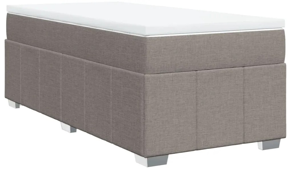 vidaXL Κρεβάτι Boxspring με Στρώμα Taupe 100 x 200 εκ. Υφασμάτινο