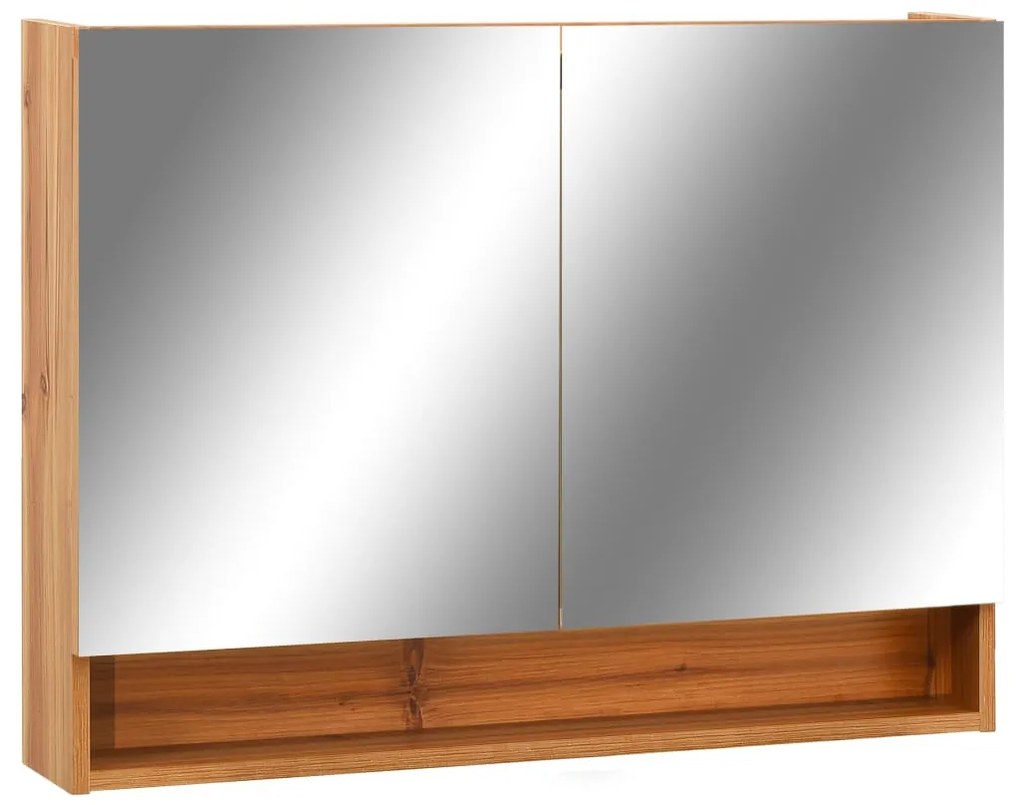 vidaXL Καθρέφτης Μπάνιου με Ντουλάπι/LED Χρώμα Δρυός 80x15x60 εκ. MDF