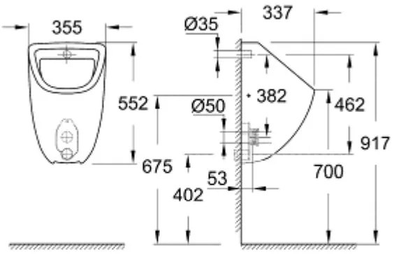 Ουρητήριο Grohe Bau Ceramic
