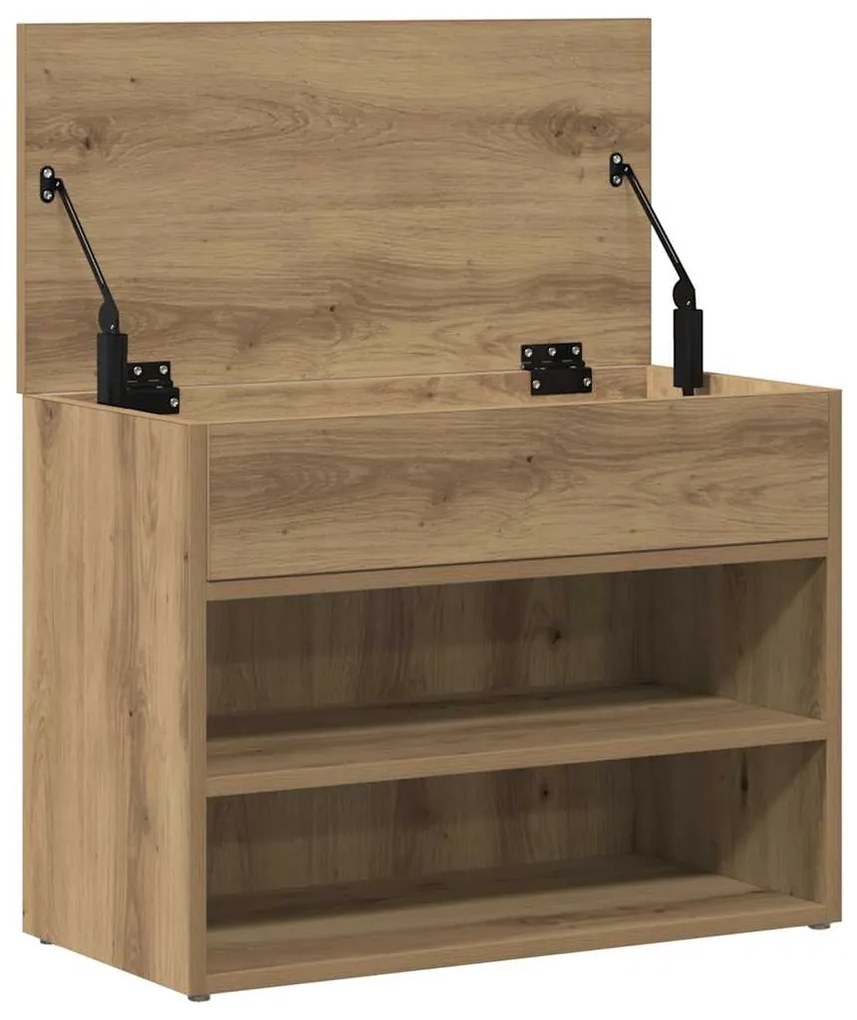 vidaXL Πάγκος Παπουτσιών τεχνίτης Δρυς 60x30x45 εκ. Επεξεργασμένο Ξύλο