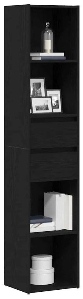 vidaXL Βιβλιοθήκη Μονάδα Μαύρο Δρυς 36x30x171 εκ Επεξεργασμένο ξύλο