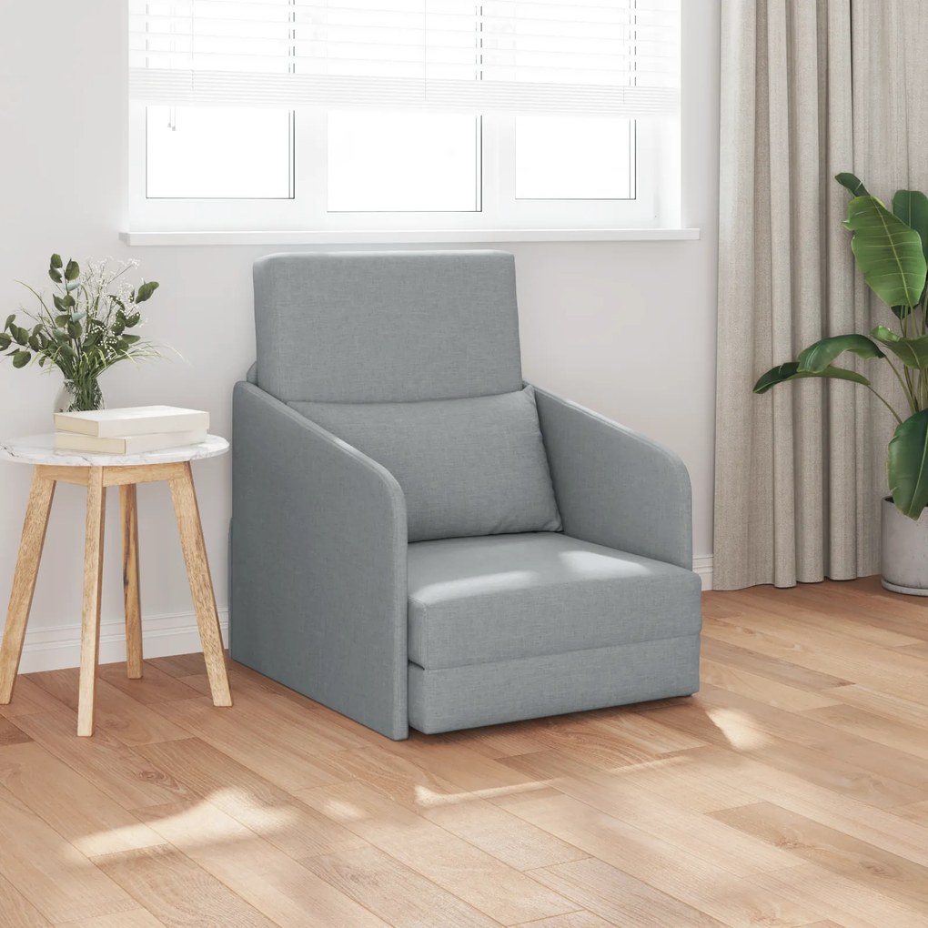 vidaXL Κρεβάτι Καναπές 2-σε-1 Ανοιχτό Γκρι 65x80x83 εκ Υφάσματος