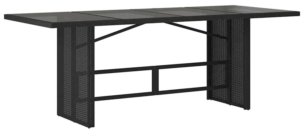 vidaXL Σέτ φαγητού για κήπο με μαξιλάρι 7 pcs Μαύρο συνθετικό ρατάν