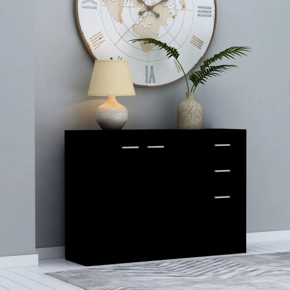 vidaXL Μπουφές Μαύρος 105 x 30 x 75 εκ. από Μοριοσανίδα