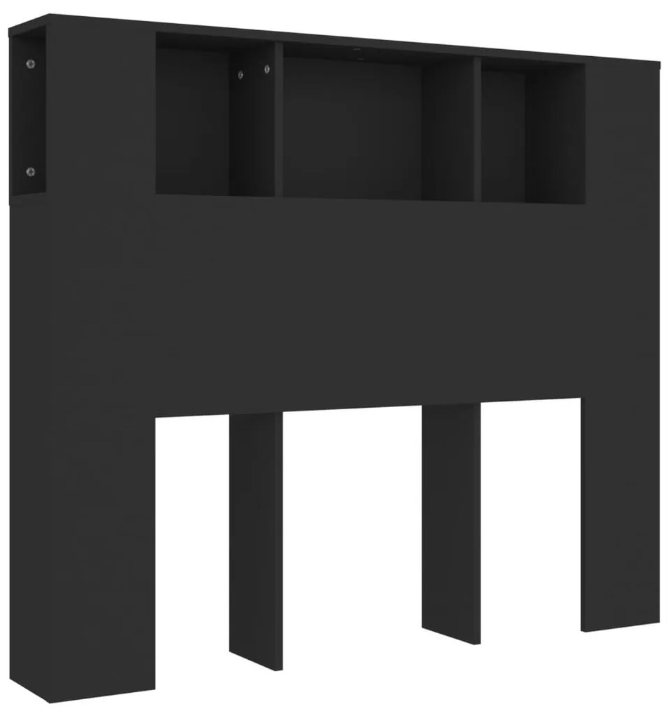 vidaXL Κεφαλάρι Με Αποθηκευτικό Χώρο Μαύρο 120 x 18,5 x 102,5 εκ.
