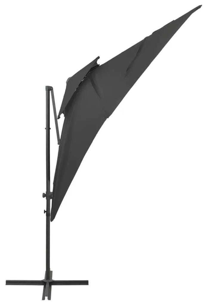 Ομπρέλα Κρεμαστή με Διπλή Οροφή Ανθρακί 250 x 250 εκ. - Ανθρακί
