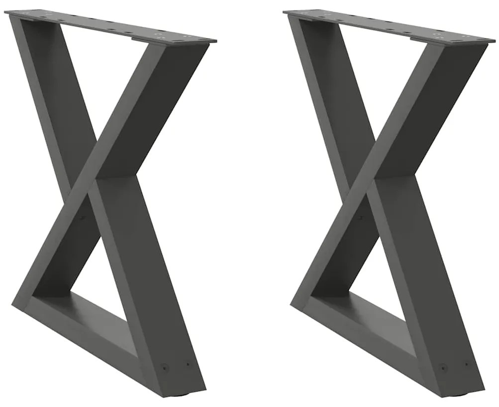 vidaXL Πόδια Τραπεζιού Σαλονιού 2 τεμ. Ανθρακί 60x(42-43,3) εκ. Ατσάλι