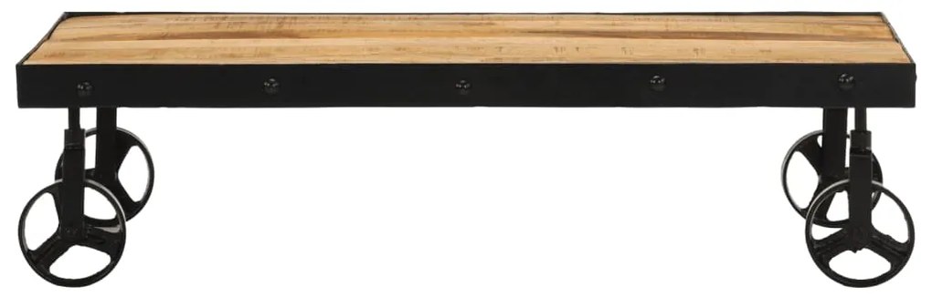 vidaXL Τραπεζάκι Σαλονιού με Ρόδες 100x55x26 εκ. από Μασίφ Ξύλο Μάνγκο