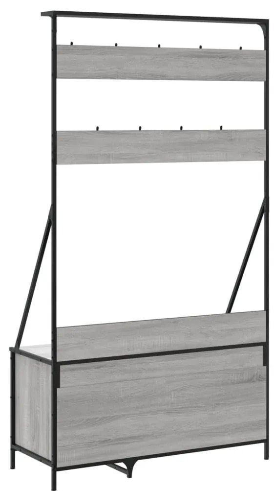 vidaXL Κρεμάστρα Ρούχων με Παπουτσοθήκη Γκρι Sonoma 100 x 41 x 184 εκ.