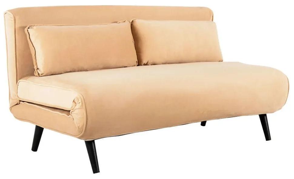 Καναπές-Κρεβάτι Asma HM3077.17 Διθέσιος 142x96x74cm Βελούδο Beige Βελούδο