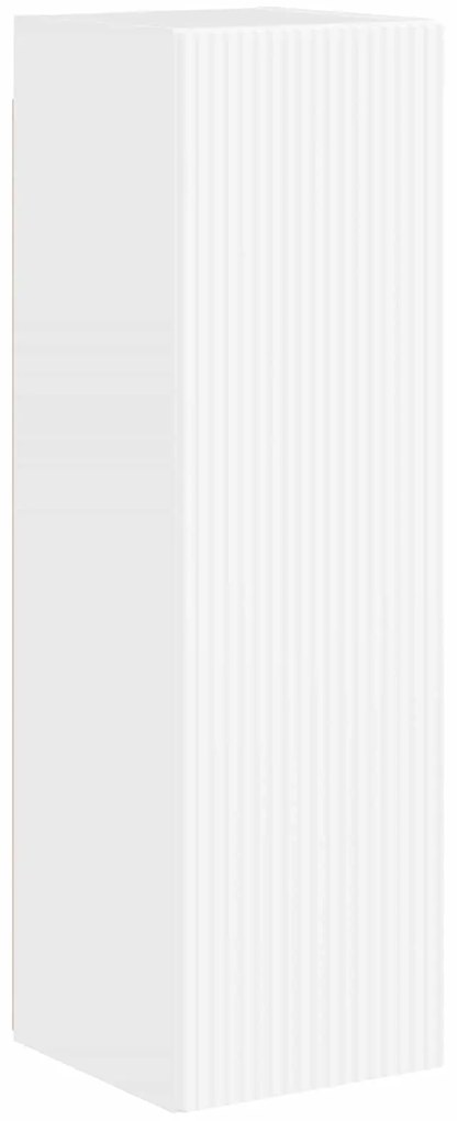 vidaXL Σετ επίπλου τηλεόρασης Επιτοίχιο 4 pcs Υψηλής γυαλάδας λευκό