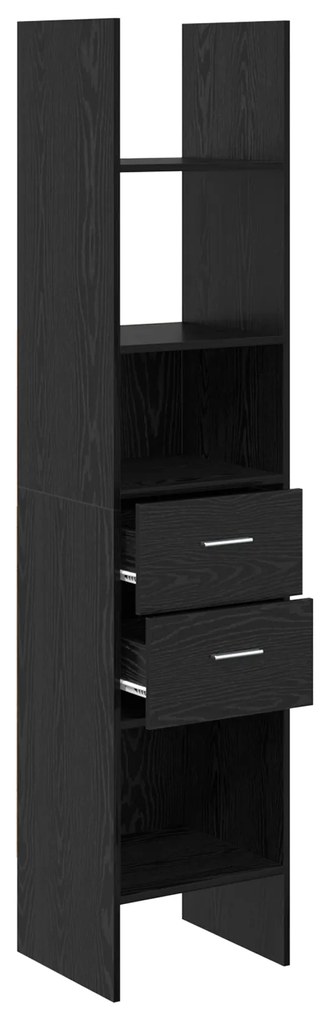 vidaXL Βιβλιοθήκη Μαύρη δρυς 40 x 35 x 180 εκ. Επεξεργασμένο ξύλο