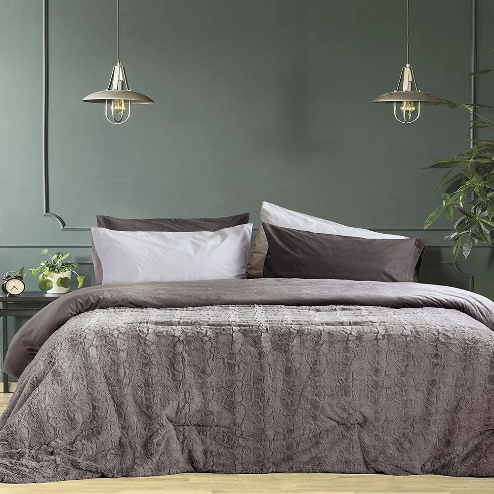 Κουβερτοπάπλωμα Velure Cigar Beige Nima Μονό 160x220cm Πολυέστερ