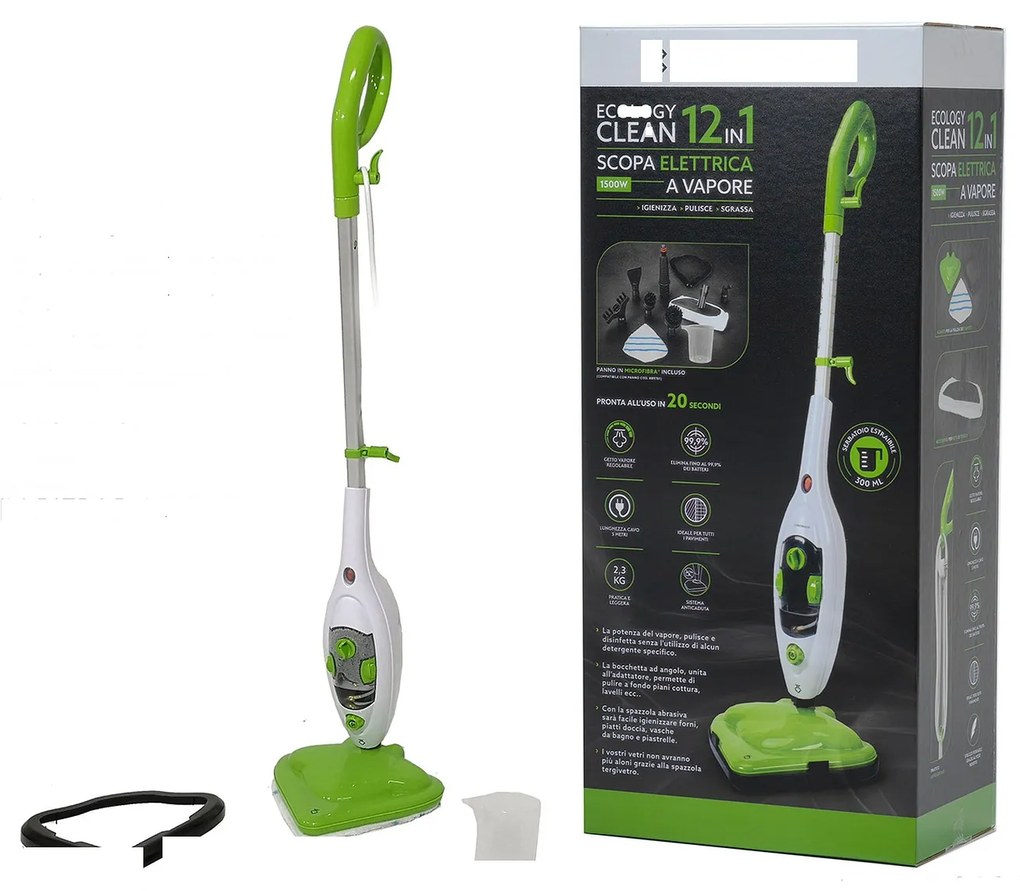 Ηλεκτρική Σκούπα Dictrolux Ecology Clean 12in1 Λευκό/Πράσινο Πλαστικό 300ml