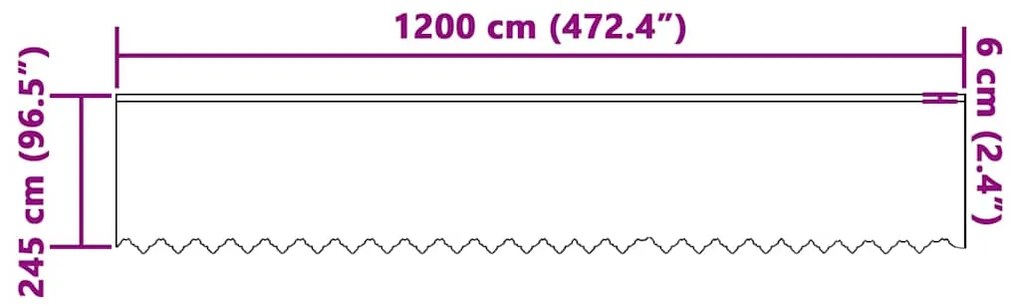 vidaXL Κουρτίνες με κουρτίνες Λευκό 1200 x 245 εκ. Πολυεστέρας