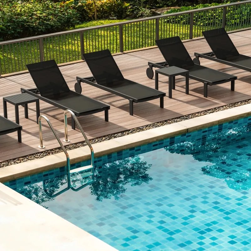 CASABLANCA ΞΑΠΛΩΣΤΡΑ BLACK/BLACK ΑΛΟΥΜ-ΠΟΛ/ΝΙΟΥ 74X190X31εκ.