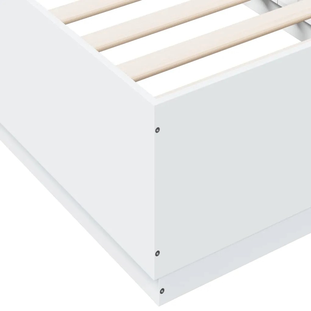 vidaXL Πλαίσιο Κρεβατιού Λευκό 75 x 190 εκ. από Επεξεργασμένο Ξύλο
