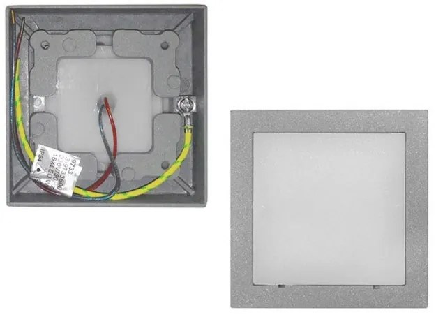 Απλίκα Φωτιστικό Τοίχου 16 LED 1W IP54 Στεγανό Τετράγωνο Lumen-3-9733600-Γκρι 3-9733600