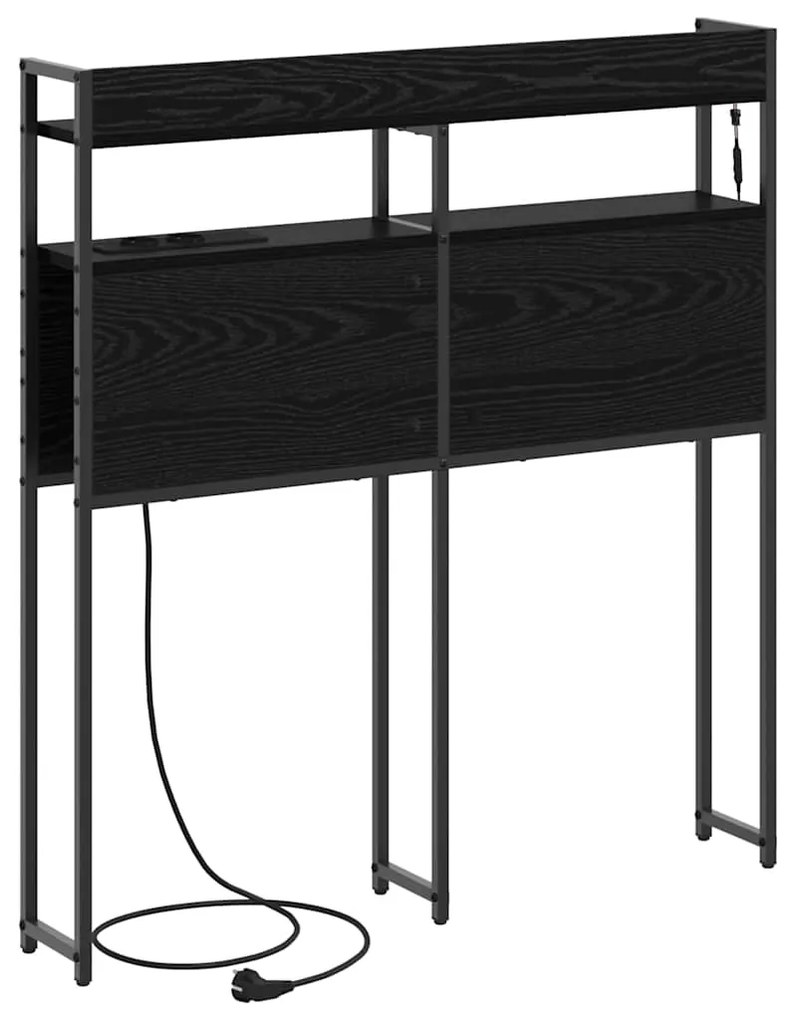 vidaXL Κεφαλάρι Αποθήκης με ράφι Μαύρη δρυς 100 cm Επεξεργασμένο ξύλο