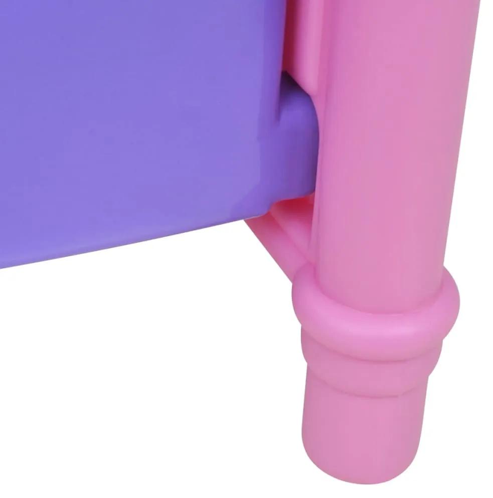 vidaXL Κούνια για Κούκλες / Παιδικό Παιχνίδι Ροζ + Μοβ