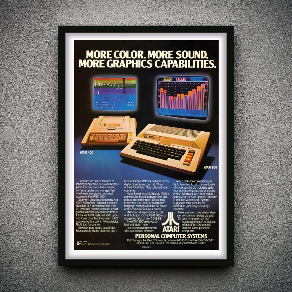 Πόστερ &amp; Κάδρο Atari Retro Magazine GM2310 30x40cm Μαύρο Ξύλινο Κάδρο (με πόστερ)