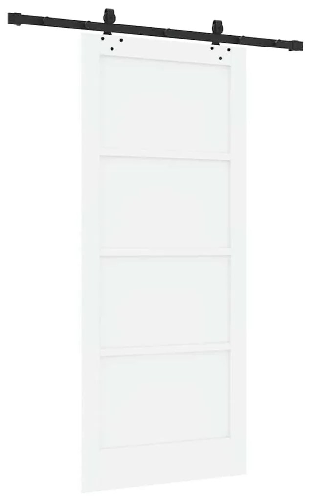 vidaXL Σετ Συρόμενης Πόρτας ORKDAL Λευκό και μαύρο 86 x 198.5 cm