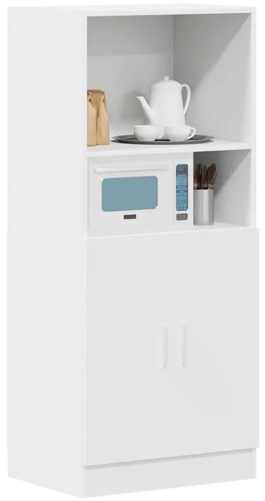 vidaXL Στήλη Κουζίνας Λευκή 57x41,5x131,5 εκ. από Επεξεργασμένο Ξύλο