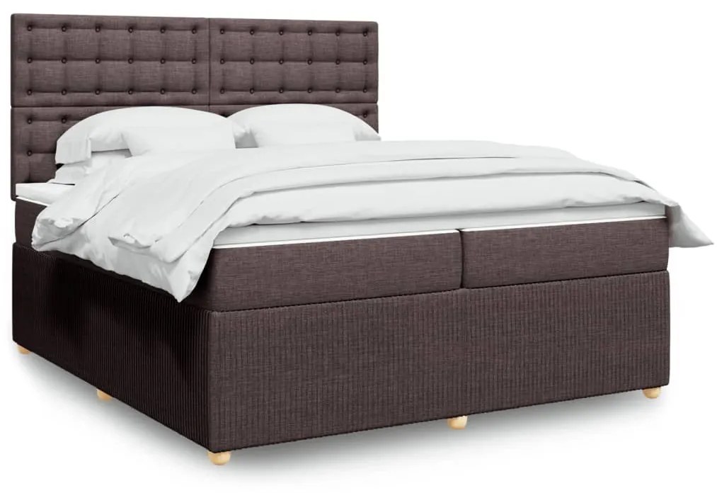 ΚΡΕΒΑΤΙ BOXSPRING ΜΕ ΣΤΡΩΜΑ ΣΚΟΥΡΟ ΚΑΦΕ 200X200 ΕΚ. ΥΦΑΣΜΑΤΙΝΟ 3294480