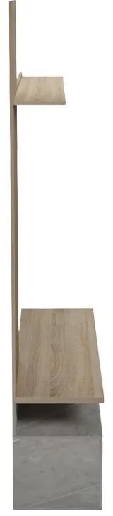 Σύνθετο σαλονιού Perlento σε μπεζ μαρμάρου με sonoma απόχρωση 140x41x219.5εκ 14x41x219.5 εκ.