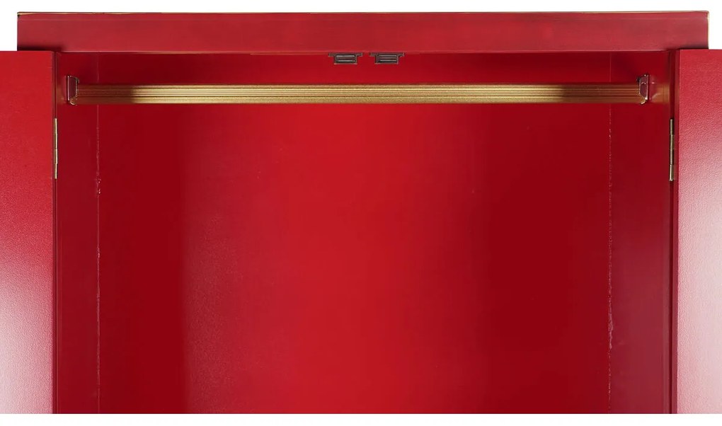 Ντουλάπι DKD Home Decor 85,5 x 50,5 x 186,2 cm Έλατο Κόκκινο Ξύλο MDF