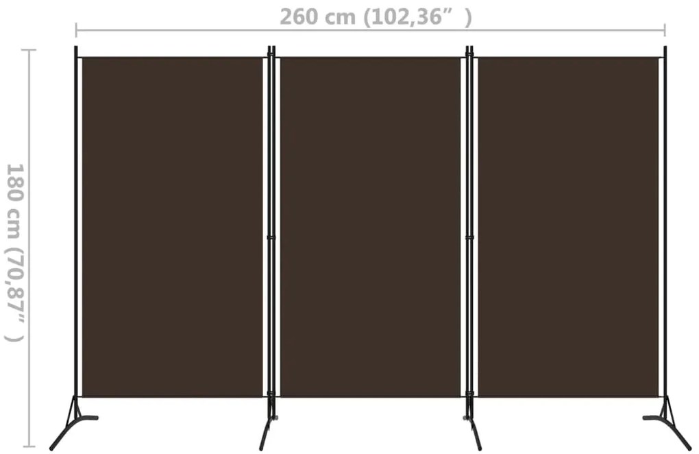 ΔΙΑΧΩΡΙΣΤΙΚΟ ΔΩΜΑΤΙΟΥ ΜΕ 3 ΠΑΝΕΛ ΚΑΦΕ 260 X 180 ΕΚ. 320732