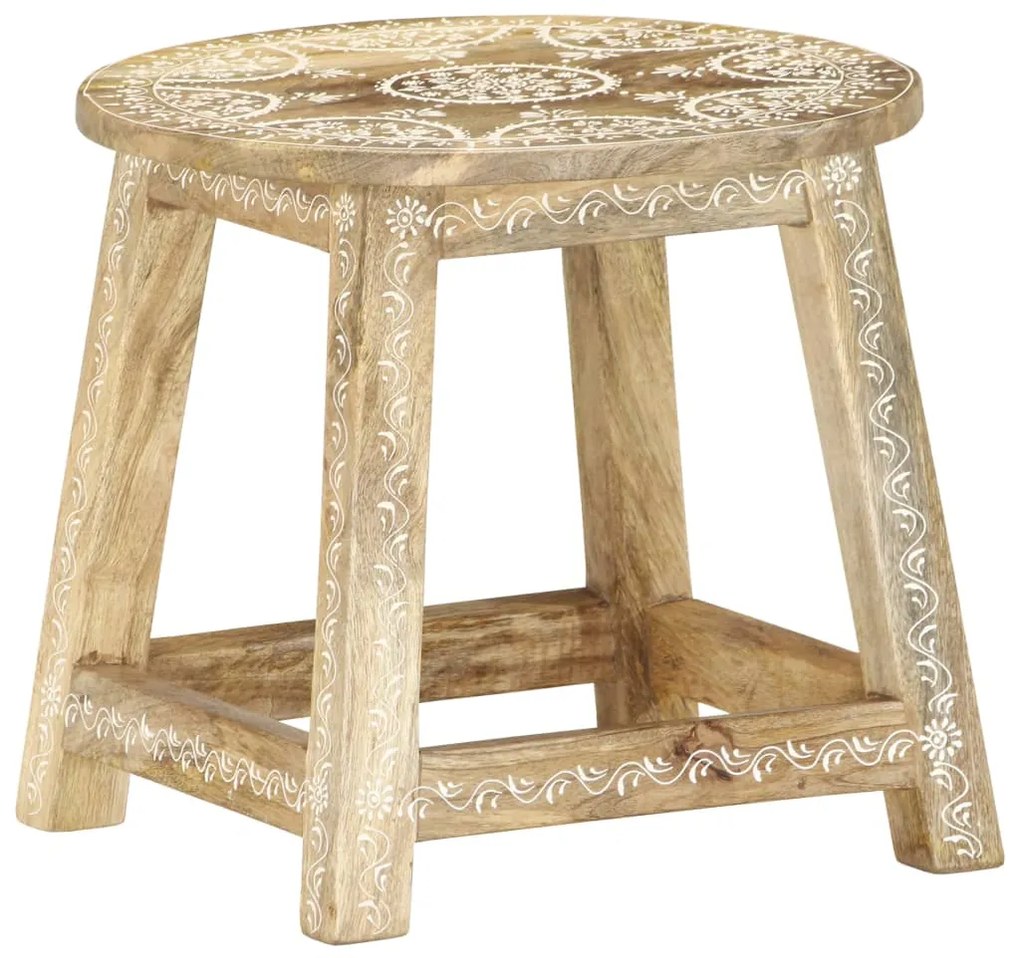 vidaXL Σκαμπό Ζωγραφισμένο στο Χέρι 38 x 38 x 35 εκ. Μασίφ Ξύλο Μάνγκο