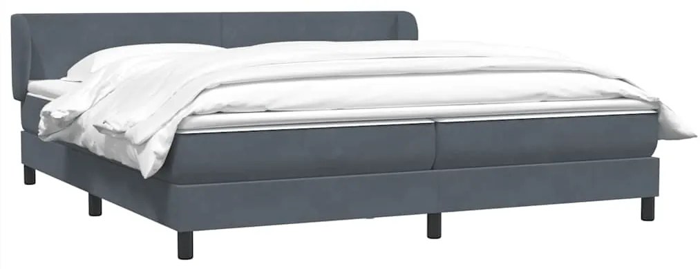 vidaXL Box Spring Κρεβάτι με στρώματα Σκούρο γκρι 200x210 cm Βελούδινο