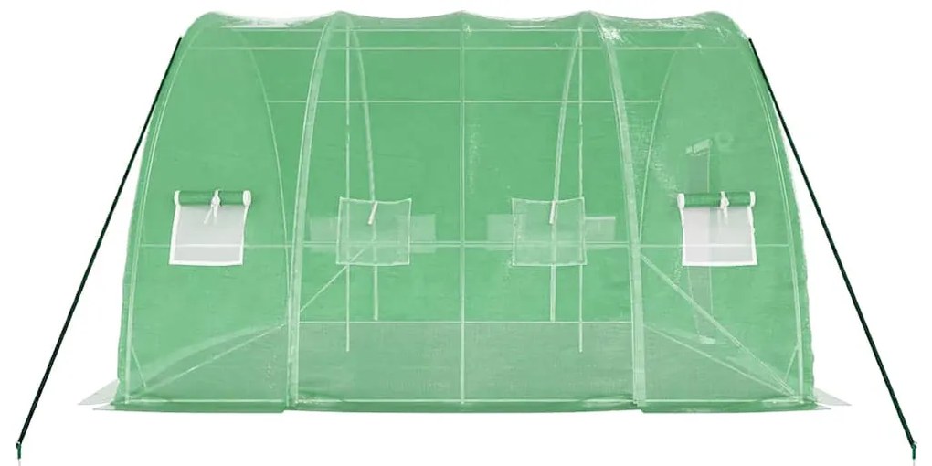 vidaXL Θερμοκήπιο με Ατσάλινο Σκελετό Πράσινο 24 τ.μ. 6x4x2,85 μ.