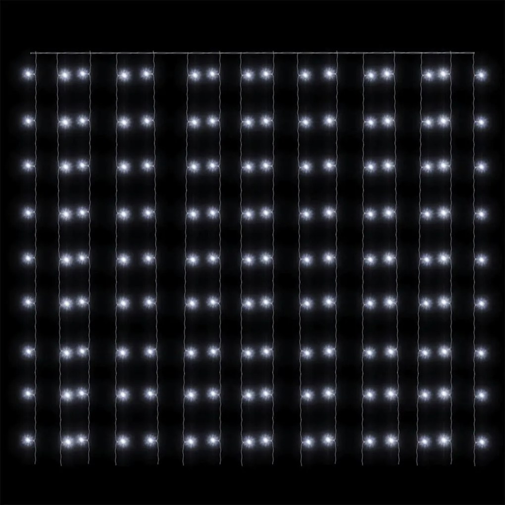 vidaXL Κουρτίνα LED Φωτάκια 300 LED Ψυχρό Λευκό 3 x 3 μ. 8 Λειτουργίες