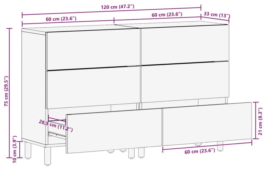 Ντουλάπι 2 τεμ. Μαύρο 60x33x75 εκ. από Επεξεργασμένο Ξύλο - Μαύρο