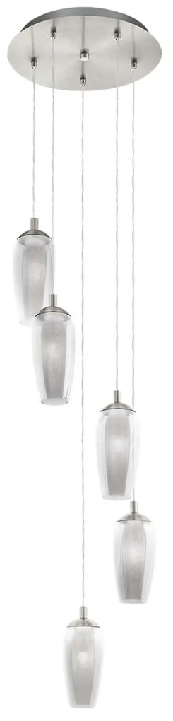 Φωτιστικό Οροφής Led Farsala 96345 Black-Clear Eglo Metal, Glass