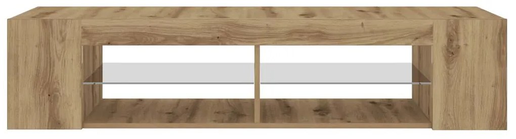 vidaXL Έπιπλο Τηλεόρασης με LED Αρτισιανή Δρυς 135x39x30 εκ Επεξ.Ξύλο