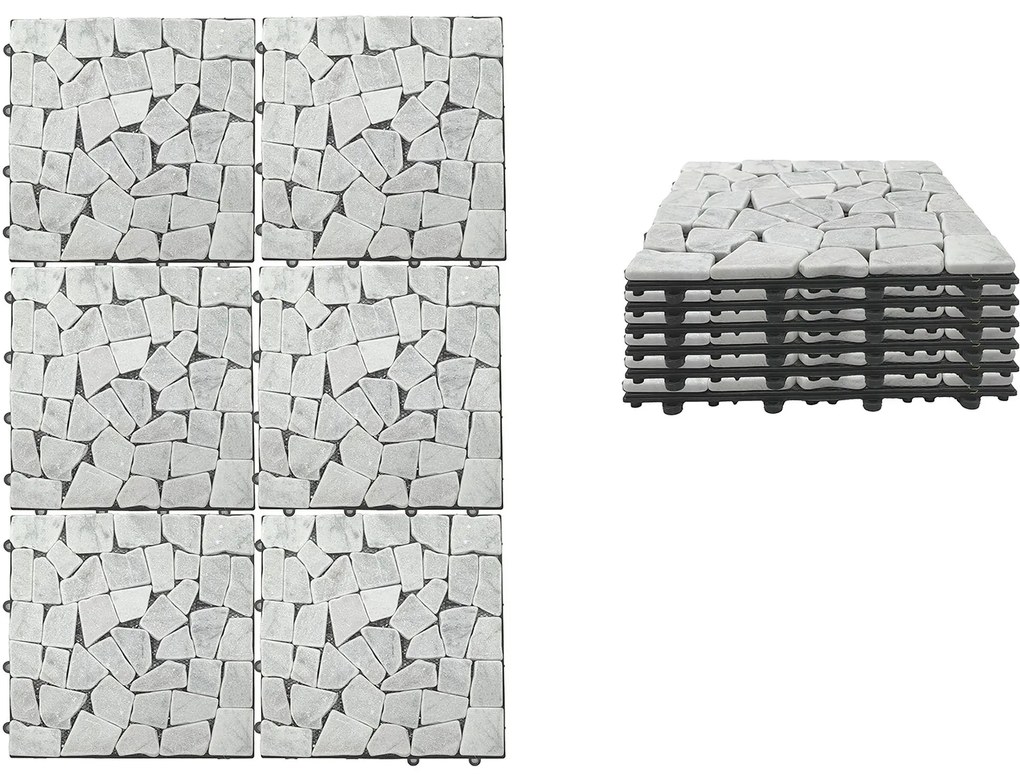 06512920 Σετ Πλακίδια ArteLibre Πέτρα Λευκό 30.5x30.5x2cm 6Τμχ