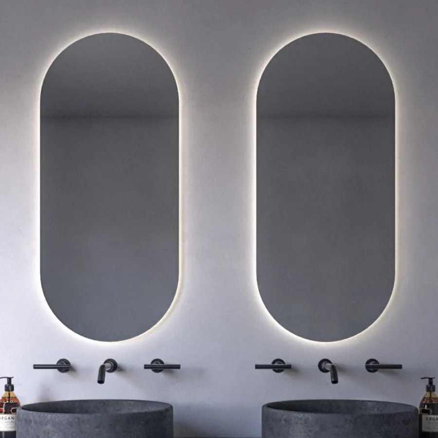 Καθρέπτης τοίχου Semi Oval της Project Mirrors Διάσταση: 100x45