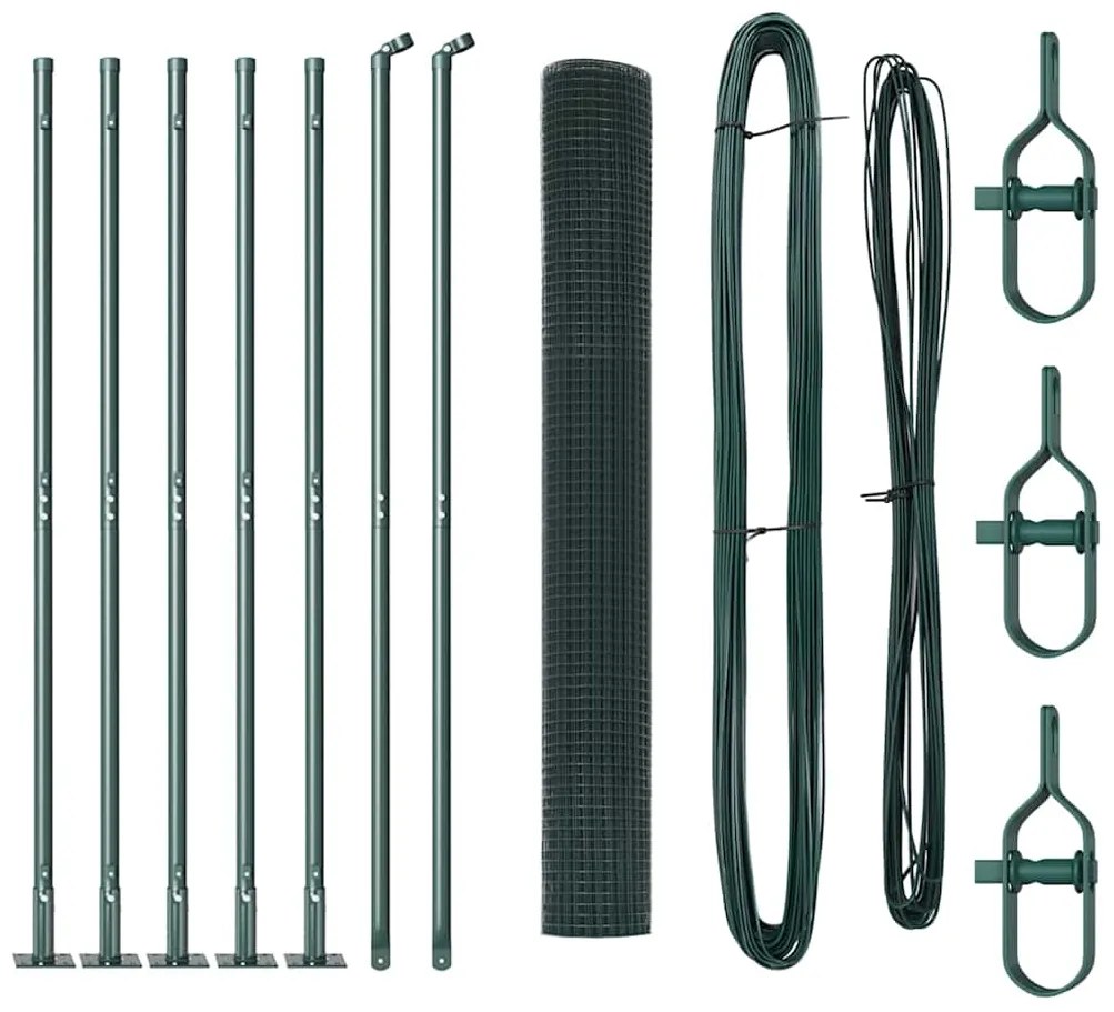 vidaXL Στύλος Περιφράξεων Πράσινο 10 x 1 μ (19 x 19 μμ πλέγμα) Ατσάλι