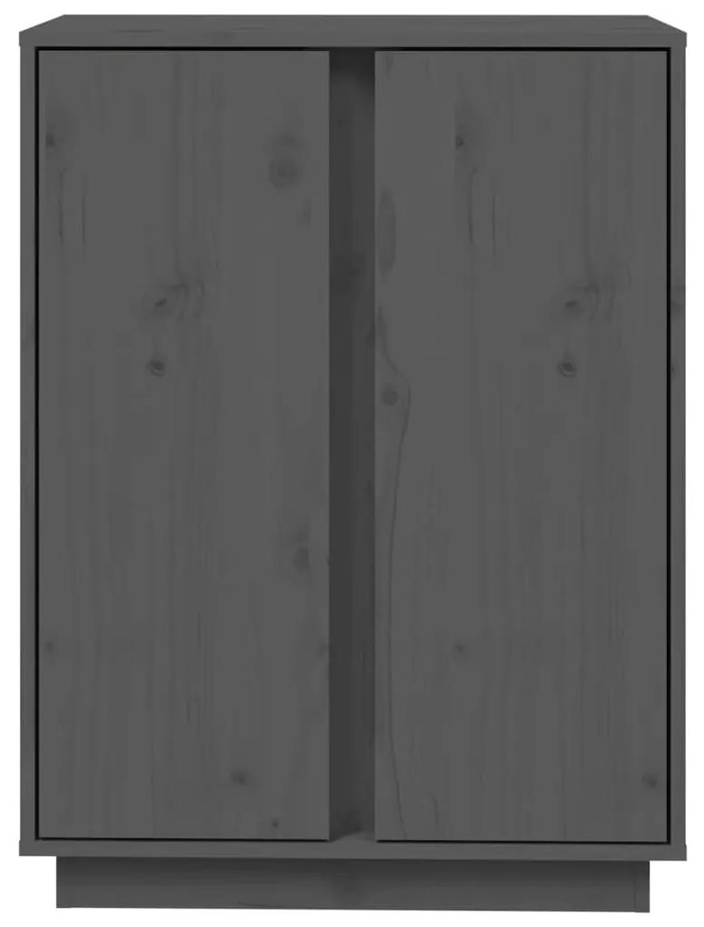 vidaXL Συρταριέρα Γκρι 60x35x80 εκ. από Μασίφ Ξύλο Πεύκου