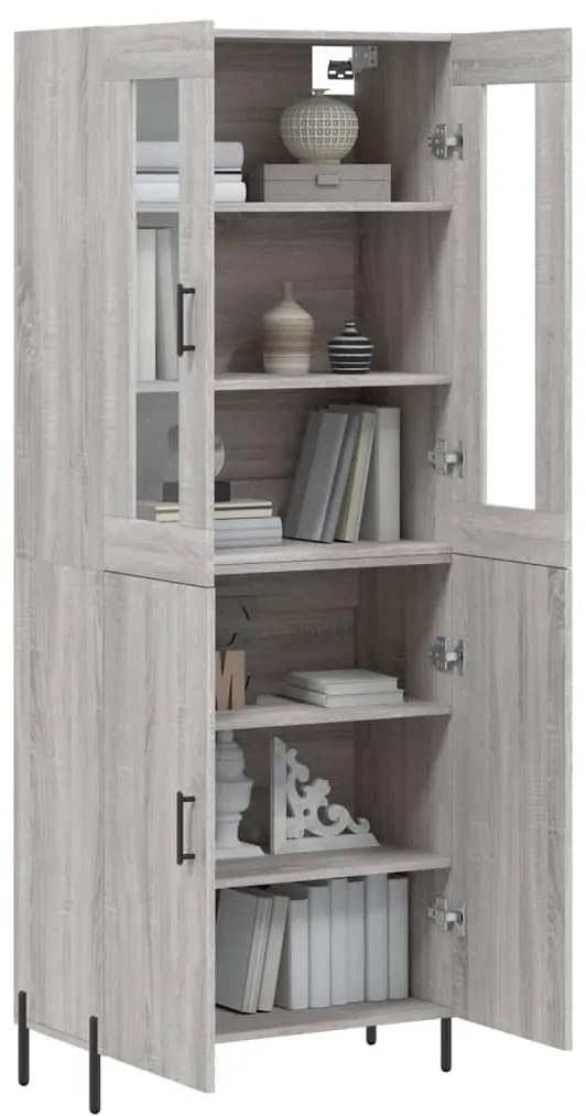 vidaXL Ντουλάπι Γκρι Sonoma 69,5 x 34 x 180 εκ. Επεξεργασμένο Ξύλο