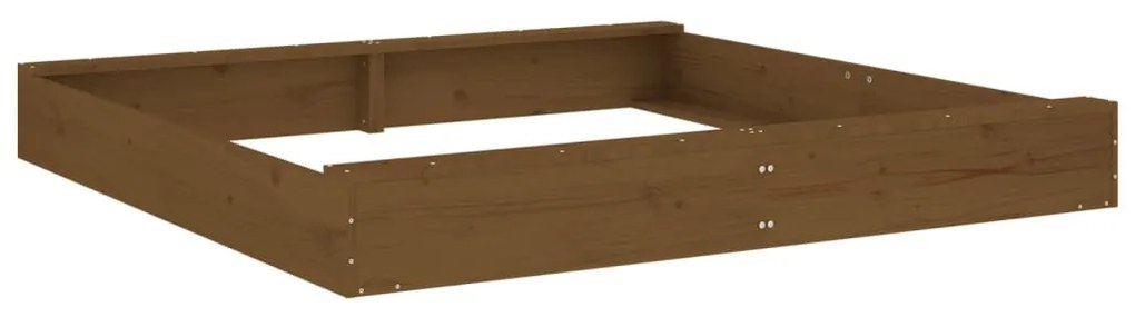 vidaXL Αμμοδόχος με Καθίσματα Καφέ Μελί Τετράγωνη Μασίφ Ξύλο Πεύκου