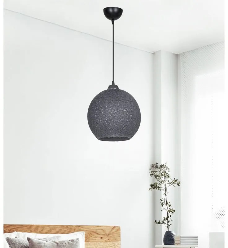 Φωτιστικό οροφής μονόφωτο Leshia pakoworld Ε27 γκρι Φ26x26εκ