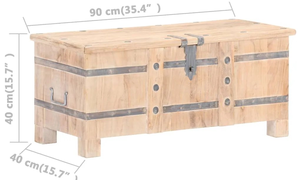 Μπαούλο 90 x 40 x 40 εκ. από Μασίφ Ξύλο Ακακίας - Καφέ