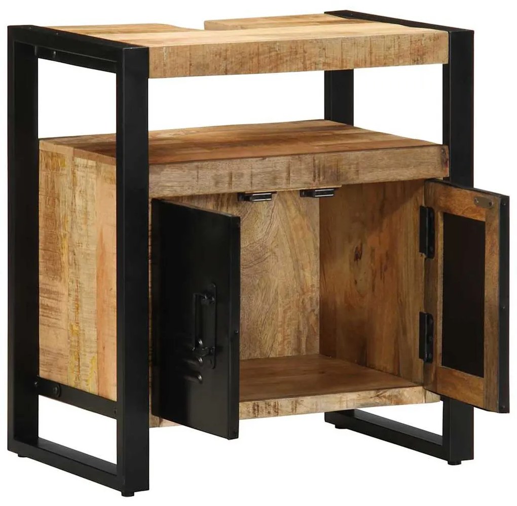 vidaXL Ντουλάπι Μπάνιου Καφέ 55 x 35 x 60 εκ. Στερεό ξύλο μάνγκο