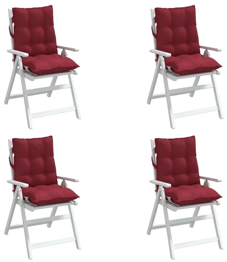 Μαξιλάρια Καρέκλας Χαμηλή Πλάτη 4 τεμ. Μπορντό Ύφασμα Oxford - Κόκκινο