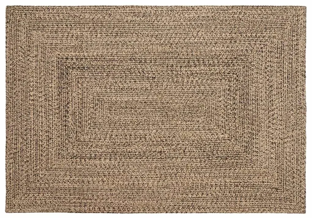 vidaXL Χαλί Φυσικό και μαύρο 140 x 200 cm Γιούτα