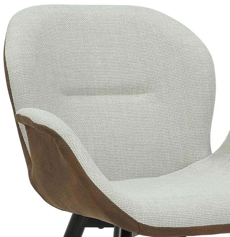 Καρέκλα - Πολυθρόνα Danielle ύφασμα μπεζ καφέ-πόδι μαύρο 64x60x85 εκ.